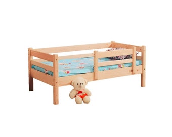 Toddler bed with slats, Montessori bed, Floor bed, Kids bed, Toddler bedroom, Childrens Bed, Bed with barriers, Wooden Bed, Platform bed