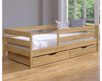 Kleinkindbett mit Schubladen, Bett mit SchubladeN, Montessori-Bett, Bodenbett, Kinderbett, Kleinkindschlafzimmer, Bett mit Schubladen, Lit avec tiroir, Letto