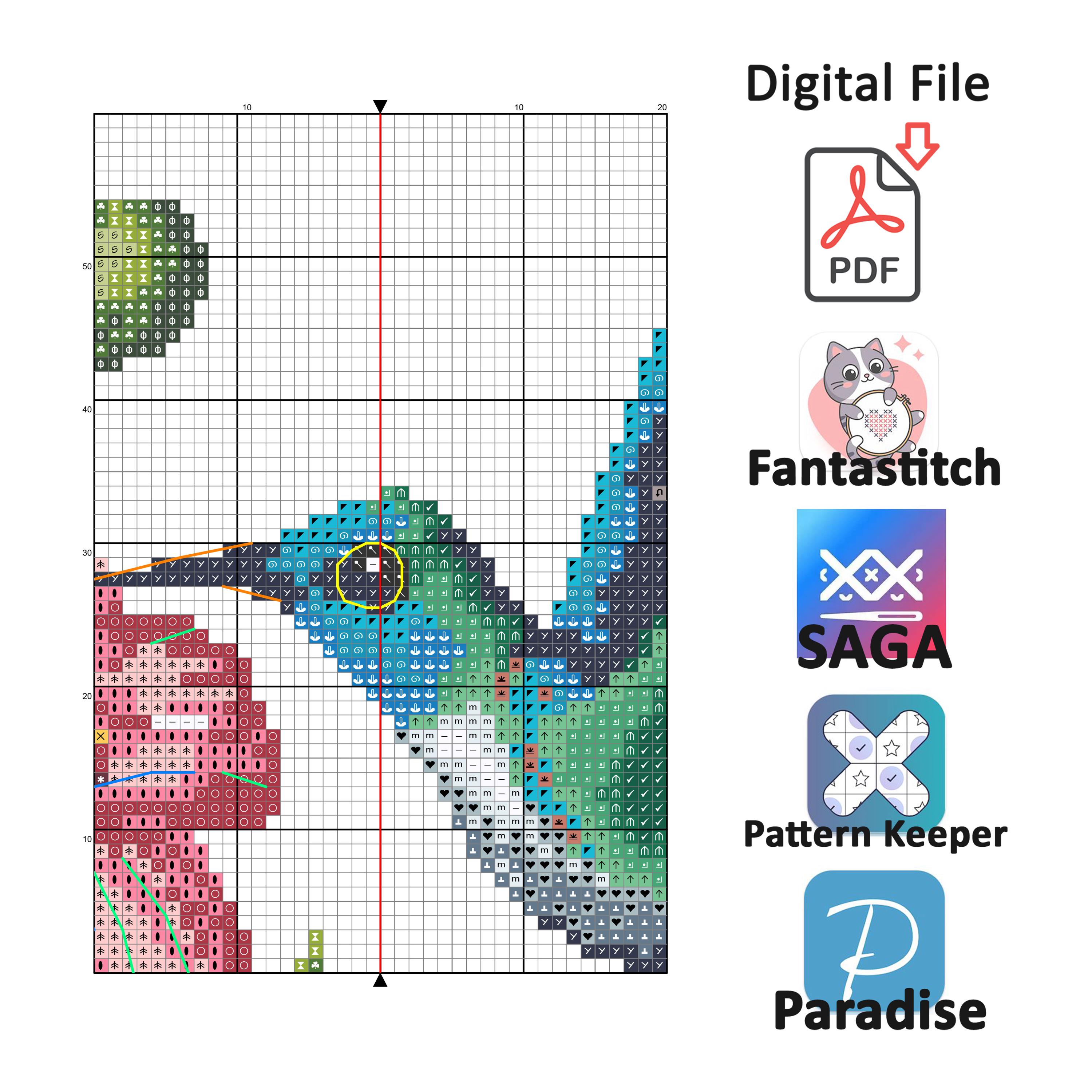 Hummingbird and Flower Cross Stitch Pattern (digital PDF) - Etsy