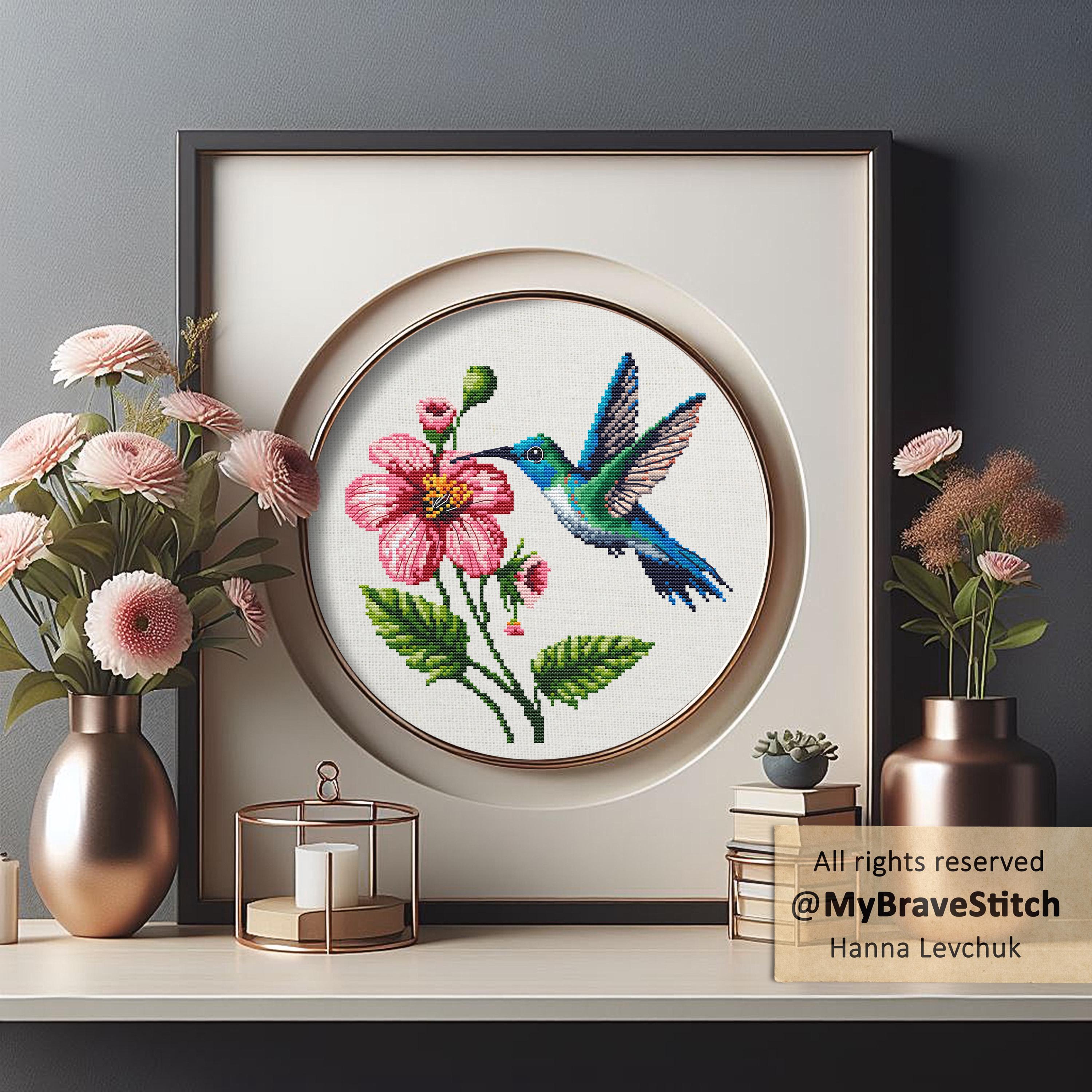 Hummingbird and Flower Cross Stitch Pattern (digital PDF) - Etsy