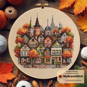Autumn Cross Stitch Pattern, cross stitch pattern pdf, point de croix, patron punto de cruz, crossstitch pattern, ponto cruz grfico