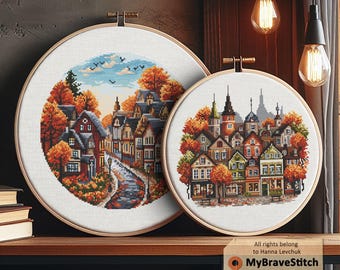 Autumn Cross Stitch Pattern, cross stitch pattern pdf, point de croix, patron punto de cruz, crossstitch pattern, ponto cruz grfico