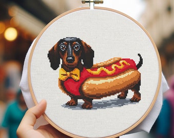 Dachshund Cross Stitch Pattern, Funny Cross Stitch, Dog Cross Stitch, Cross Stitch Pattern, Cross Stitch Kit