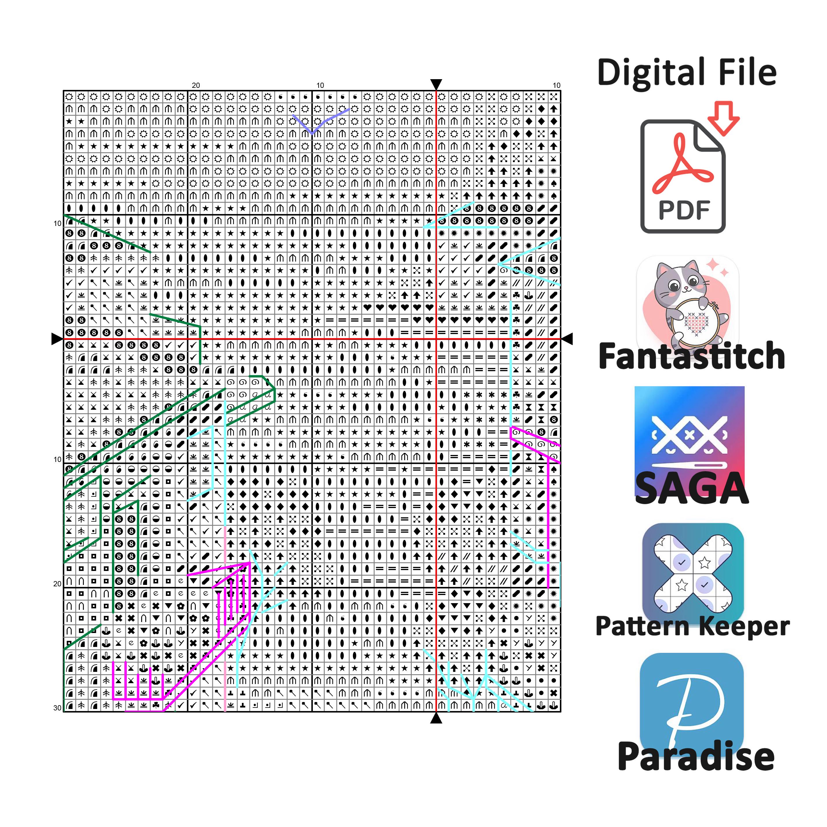 Set of Two Summer City Cross Stitch Pattern (PDF Download) - Etsy