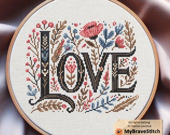 Modèle de point de croix amour, petit point de croix, citation point de croix, dictons point de croix, modèle de point de croix Saint-Valentin, point de croix facile