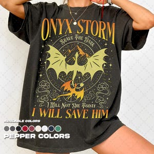Limited Onyx Storm Brave The Dark Fourth Wing Basgiath V1 T-Shirt, Comfort ColorsT-Shirt, Gift For Woman and Man Unisex T-Shirt