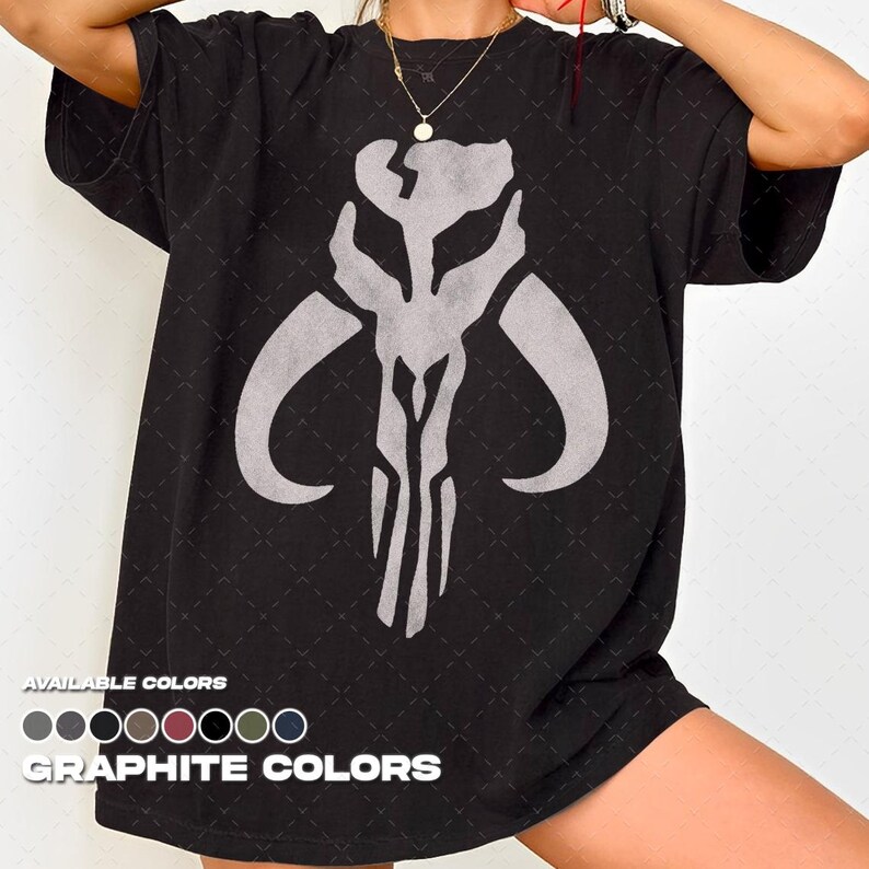 Comfort Colors® 1717 Vintage Mandalorian Mythosaur Symbol T-Shirt, Star Wars, Mandalorian and Grogu Movie T-Shirt, Boba Fett Shirt image 6