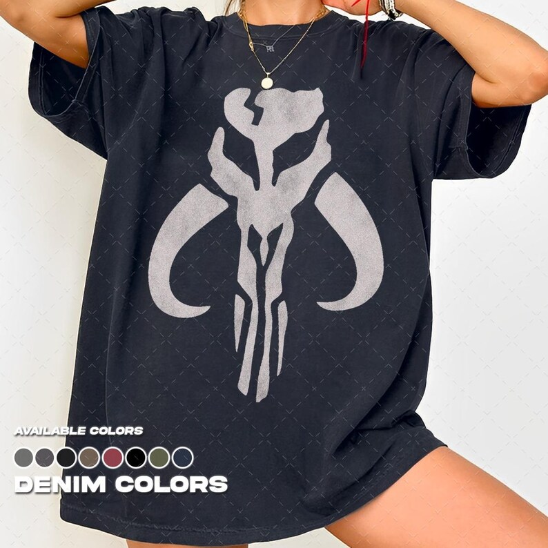 Comfort Colors® 1717 Vintage Mandalorian Mythosaur Symbol T-Shirt, Star Wars, Mandalorian and Grogu Movie T-Shirt, Boba Fett Shirt image 5