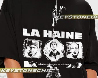 T-shirt Vintage LA Haine LA *Haine T-shirt Vintage Pour Hommes En 100% Coton - Design Graphique - T- Shirt à Manches Courtes Décontracté Pour Fans De Films - Cadeau, S T-shirt Taille