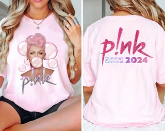 Pink Trustfall Album Tee - Pink Singer Concert Shirt for Summer Music Festival