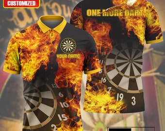 Personalized 3D Darts Hawkeye Polo - Custom Name Shirt for Dart Players, Ideal Gift for Dart Lovers