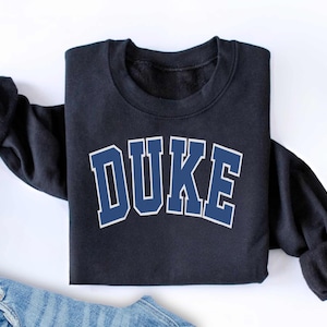 Duke Crewneck sweater Blue Devils College sweatshirt Game Day hoodie University merch Alumni apparel Unisex Christmas Gift for Boyfriend tee