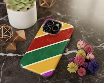 Retro Stripes Case iPhone 17 Pro 16 15, Samsung S26 Ultra MagSafe Cover, Vintage 70s Groovy