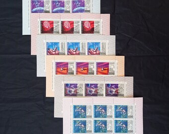 vintage 1972. Timbres-poste soviétiques, 15 ans de l'ère spatiale | lot de 6 blocs de 6 timbres-poste | timbres fusée cosmonaute