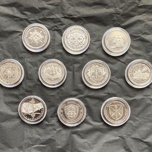 Set of 10 commemorative circulation coins UNC Ukrainian Armed Forces series. 10 hryvnia coins in a plastic capsule.