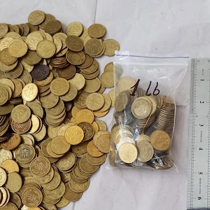 Bulk coins for crafting. Coins for makers. Ukrainian 25 kopeck coins by weight for crafters and jewelry makers. Aluminium bronze coin