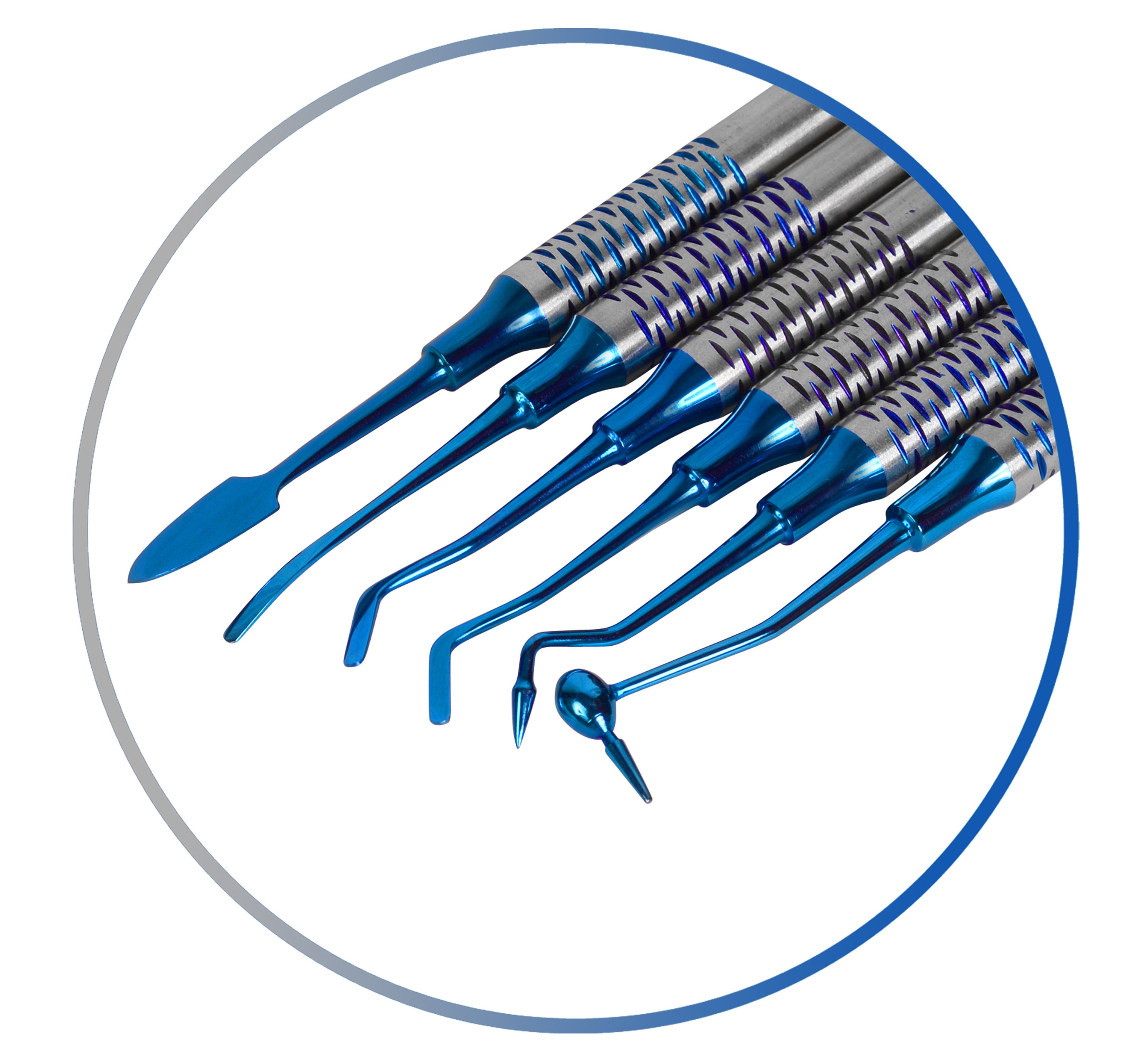 Dental Composite Filling Instruments Set of 6 Blue Titanium Coated Restorative Etsy UK