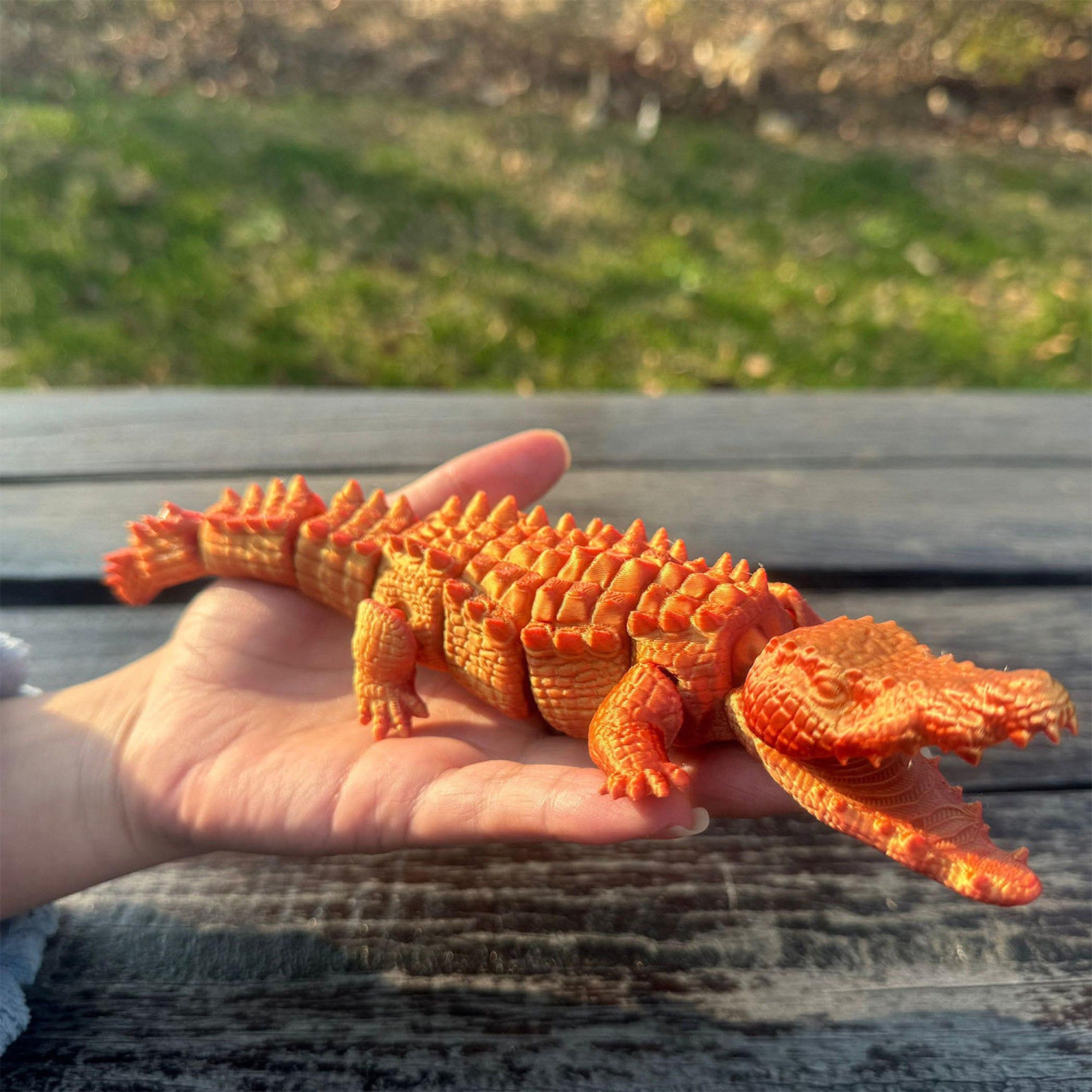 Movable 3D Printed Alligator, Fidget Toy, Articulated Alligator Model, 8 Colors of 3D Printed ...