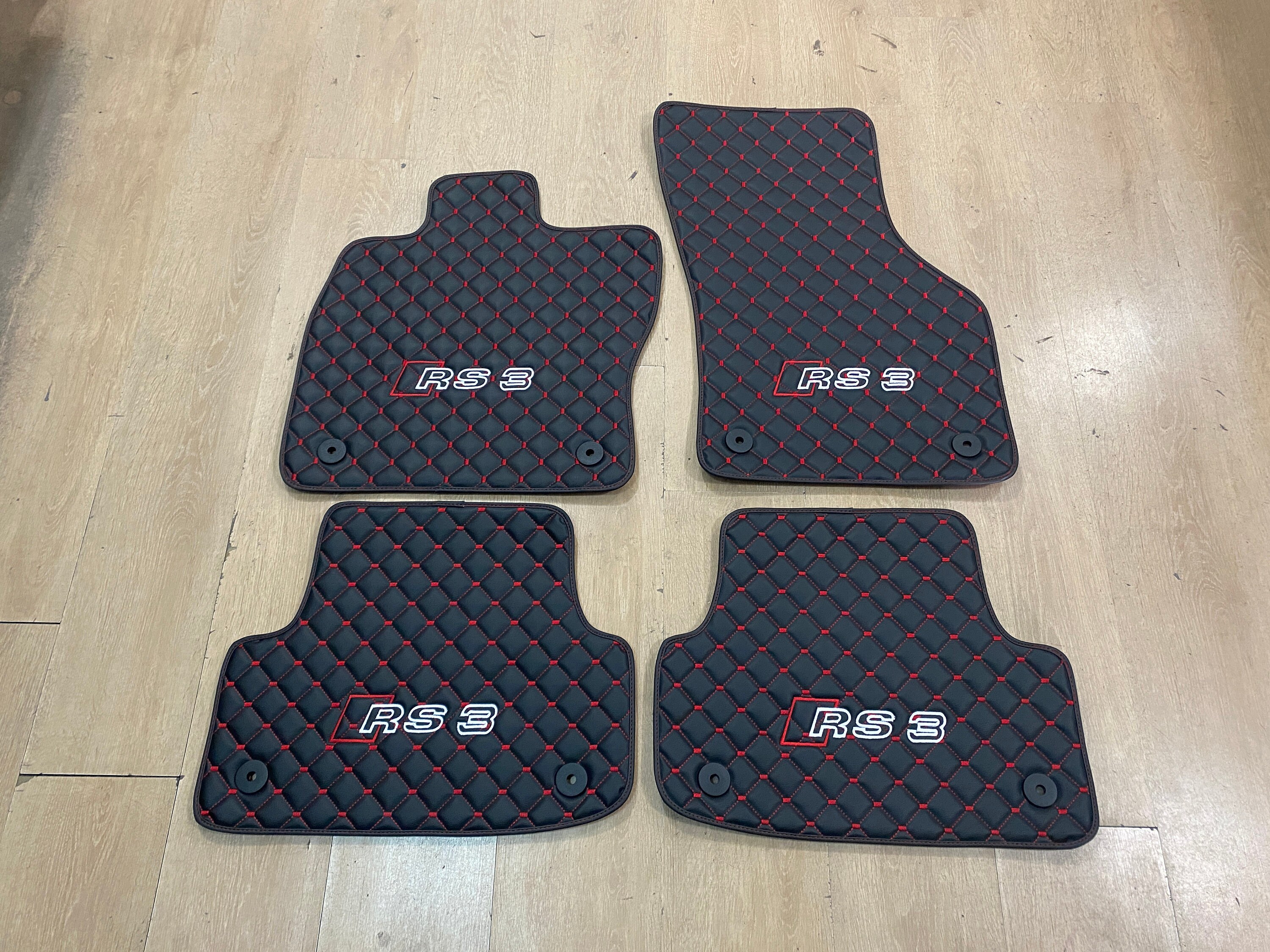 Leather Car Mat for Audi A3 S3 RS3 2013 2020 8V Embroidery Logo Free Shipping Set of 4 Production to Order Etsy