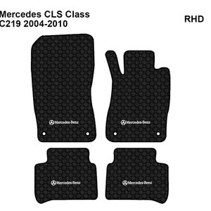 R.H.D. Leather Car Mat For Mercedes CLS Class C219 2004-2010 , Embroidery Logo , Free Shipping , Set of 4 , Production to Order