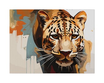 African Leopard, abstract leopard, leopard painting, leopard wall art, gift for, home decor, office decor,father's day gift,big cat,gift for