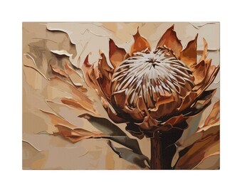 King Protea,gift for,dried protea,sepia wall art,housewarming gift,home decor,office decor,abstract proteas, mother's day gift,present for