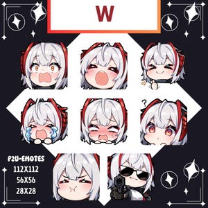 Arknights W Emote Pack: Chibi Villain Girl for Twitch/Discord (Digital Download)
