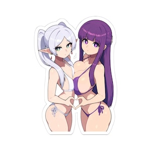 Anime Waifu Sticker | Frieren & Fern, Glossy Vinyl Decal image 2