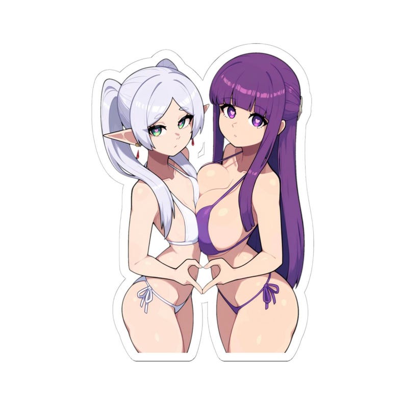 Anime Waifu Sticker | Frieren & Fern, Glossy Vinyl Decal image 2