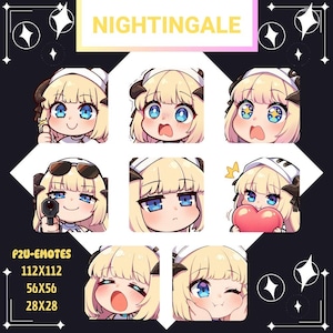 Nightingale Arknights Emote Pack: Twitch/Discord/YouTube (Digital Download)