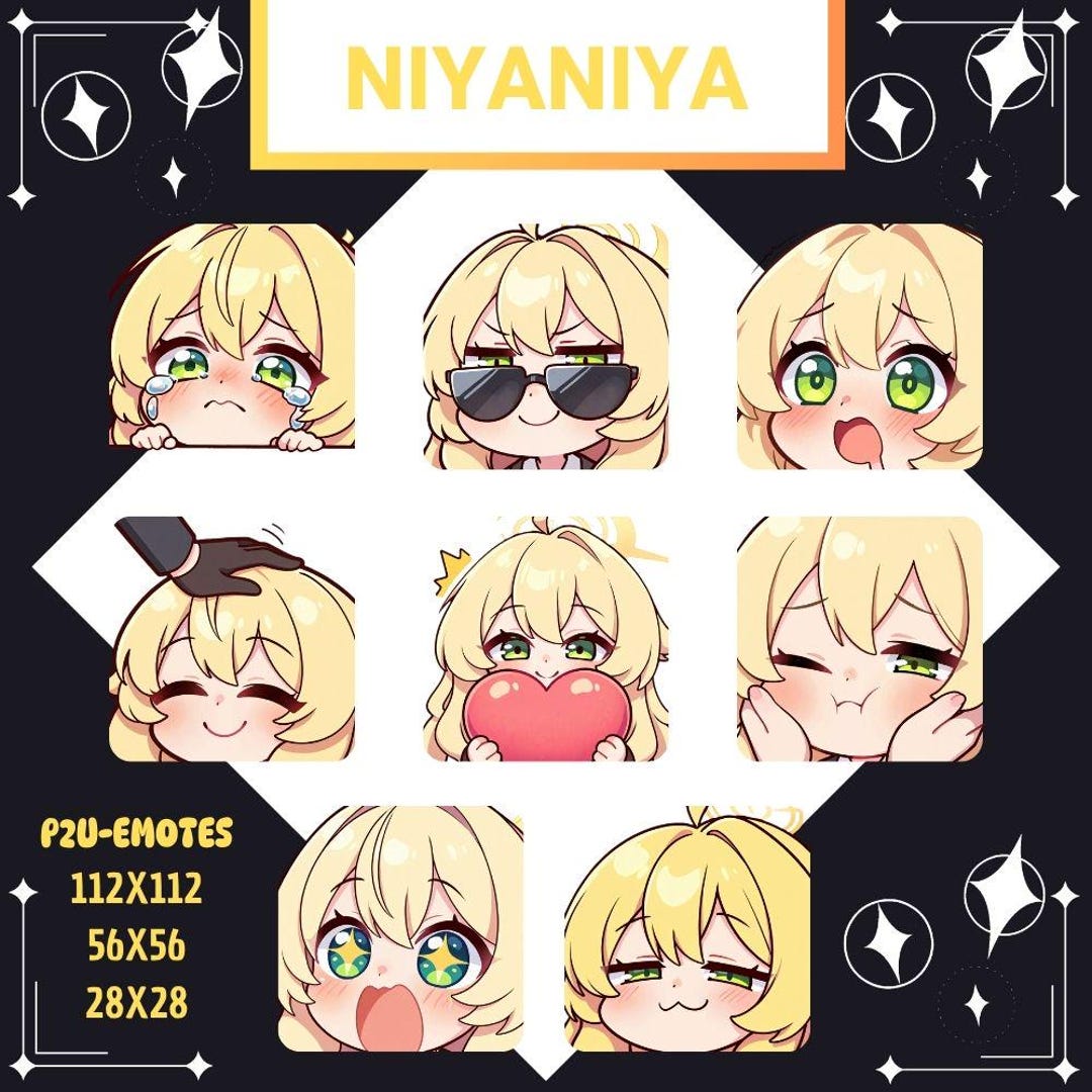 Blue Archive Niyaniya Twitch/yt/discord Emotes Pack (digital Download ...