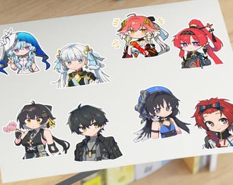 Kawaii Wuwa Characters Sticker Sheets - Cute Art for Bullet Journals, Scrapbooking, Gifts, Collectibles, Crafting, Anime Decor