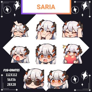 Arknights Saria Emote Pack: Scientist Girl Vtuber/Twitch/Discord (Digital Download 8x PNGs)