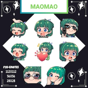 Twitch Emote Pack 8x, Maomao Apothecary diaries girl, Streaming assets, Emotes for Youtube/Twitch/Discord/Kick, Twitch emotes, Vtuber emotes