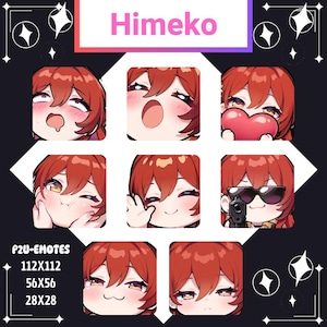 Twitch Emote Pack 8x, Himeko - Honkai Star Rail, Discord Emote, Streaming assets, Chibi, Kawaii, Emotes for Youtube/Twitch/Discord/Kick