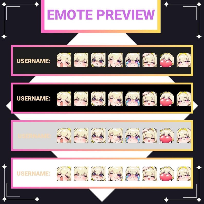Elegg NIKKE Emote Pack: Chibi Kawaii Twitch/discord Emotes (digital ...