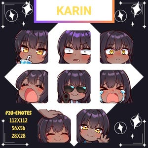 Karin Blue Archive Emote Pack: Twitch/Discord/YouTube Streaming Assets (Digital Download)