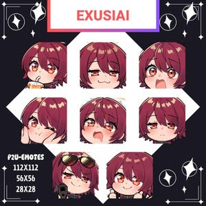 Exusiai Arknights Angel Girl Emotes: Twitch/Discord/YouTube (Digital Download, 8x PNG Pack)