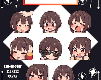 Megumin Konosuba Twitch/YT/Discord Emotes Pack (Digital Download)