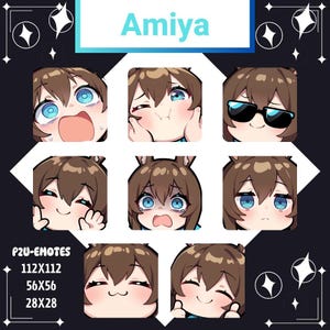 Amiya Arknights Emote Pack: Chibi Kawaii Twitch/Discord (Digital Download)