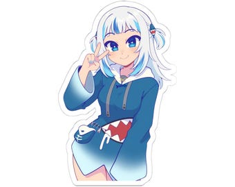 Gawr Gura Kiss-cut Sticker | Hololive Sticker Fan-Made | Laptop Stickers | Book Stickers | Waterbottle Stickers |