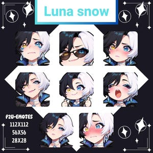 Twitch Emote Pack 8x, Rivals - Luna Snow , Streaming assets, Emotes for Youtube/Twitch/Discord/Kick, Twitch emotes, Vtuber emotes