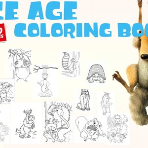 Ice Age: 160 Page Fun Jumbo Coloring Book 160 Pages, Kids & Adult Art, Instant Download | 3 Free Gift Coloring Books |