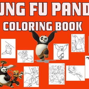Kung Fu Panda World: 157 Page Jumbo Coloring Book, Kids & Adult Art, Instant Download | 3 Free Gift Coloring Books