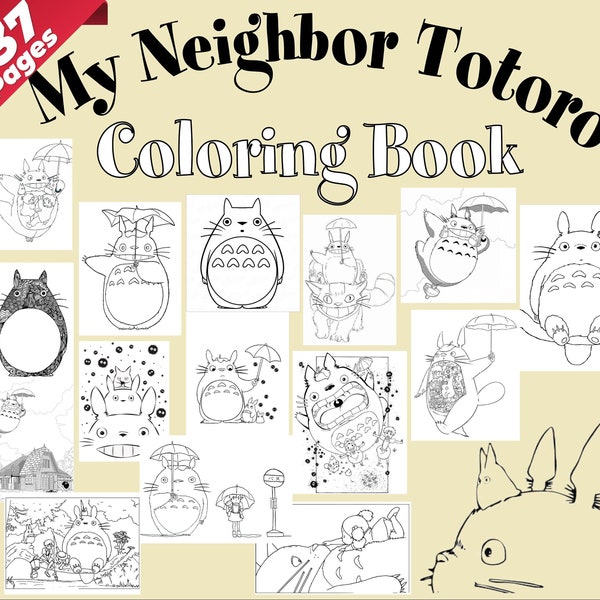 My Neighbor Totoro Digital Giant Coloring Book: A Peaceful Coloring Adventure in the Enchanted Forest |137 Pages| 3 Free Gift Coloring Books