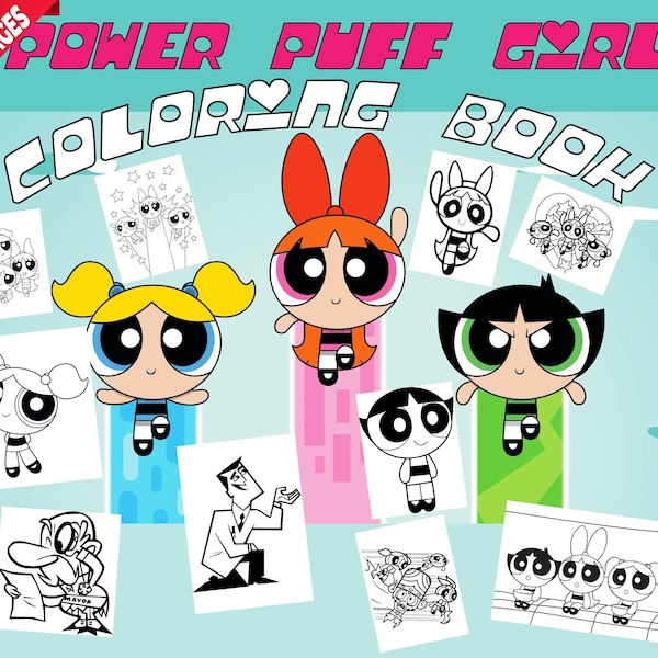 Powerpuff Girl Adult Coloring - Etsy