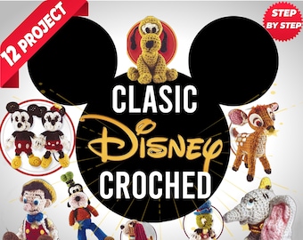 Disney Classics Amigurumi: entra nell'incantevole mondo di simpatici personaggi, istruzioni passo dopo passo e-Book all'uncinetto Pdf, download immediato