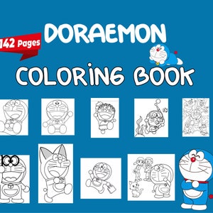 Doraemon Coloring Adventure: 142 Page Book, Kids & Adult Art, Instant Download