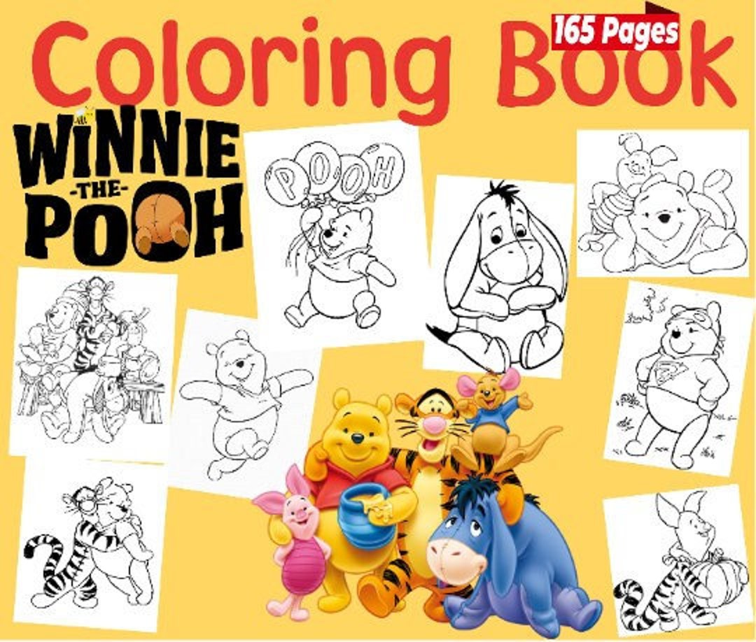 Winnie-the-pooh Coloring Book, 165 Pages, Kids & Adult Art, Instant ...