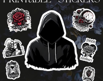 21 Digital Dark Romance Reader Stickers, Printable Dark Romance Booktok Sticker Bundle, Villain, Romance, GoodNotes, Kindle, PNG Printable